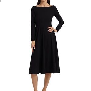 Reformation Wiley Midi Dress Size XL Women Preppy Black Stretch Cotton Blend
